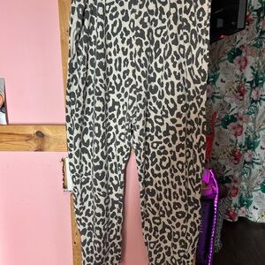 Grayson Threads Leopard Print Leggings - Black and Cream